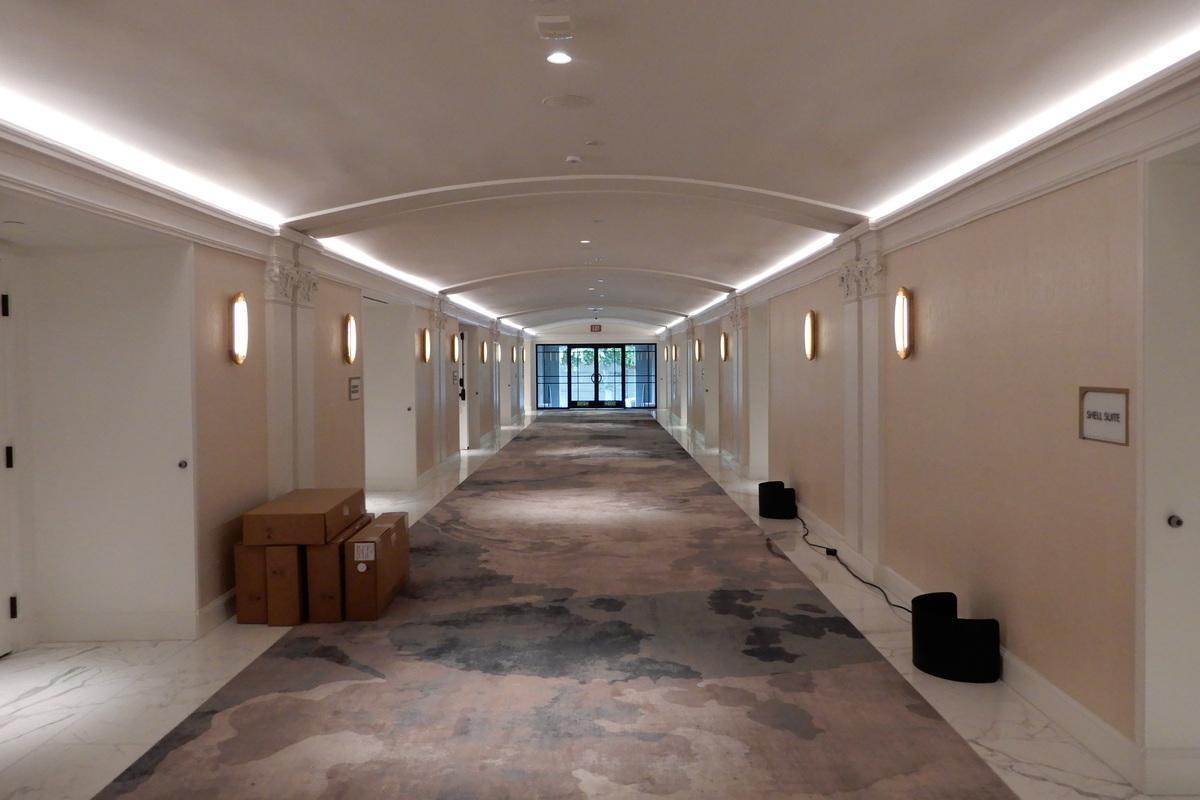 arcade hallway looking west